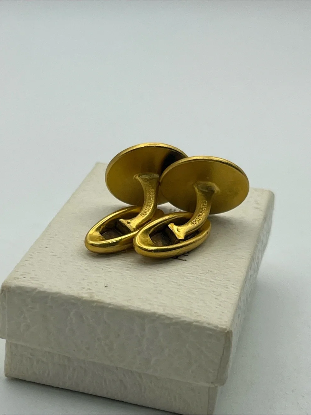 Sporrong Co Blue Enamel Swedish Emblem Cuff Links Cufflinks Crown gold tone